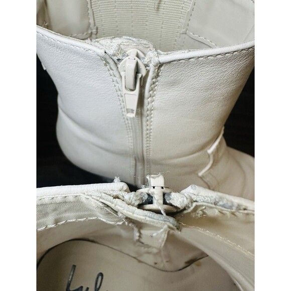 Lulus Vancy Stone Pointed Toe Mid Calf Boots Cream White Western Women's 9 - Picture 12 of 15